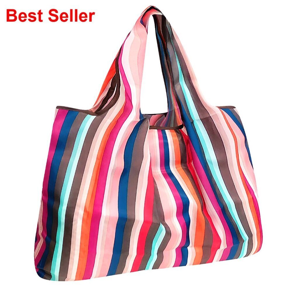 Large Durable Nylon Reusable Shopping Tote Bag Foldable Waterproof